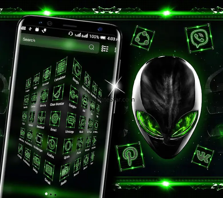 Alien Green Launcher Theme 2.9