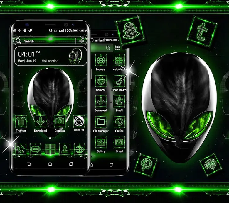 Alien Green Launcher Theme 2.9