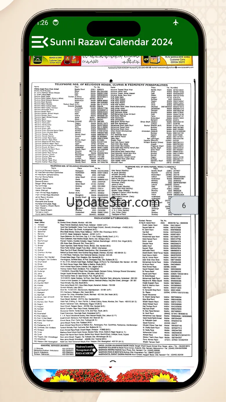 Sunni Razvi Urdu Calendar 2024 1.13