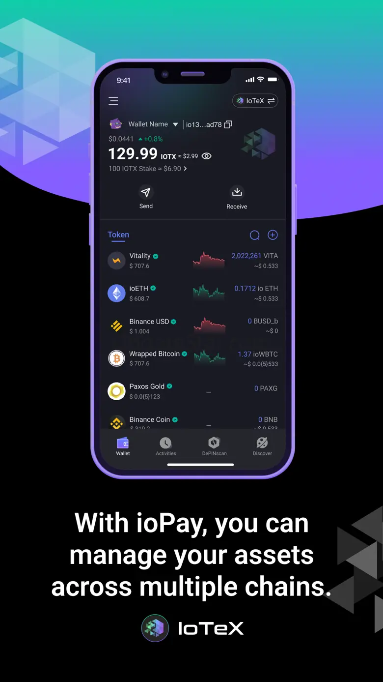 ioPay MultiChain Crypto Wallet 3.4.1