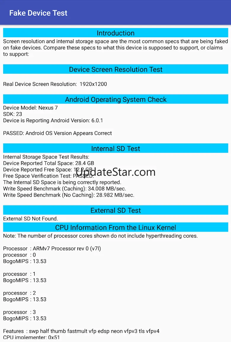 Fake Device Test 5.0