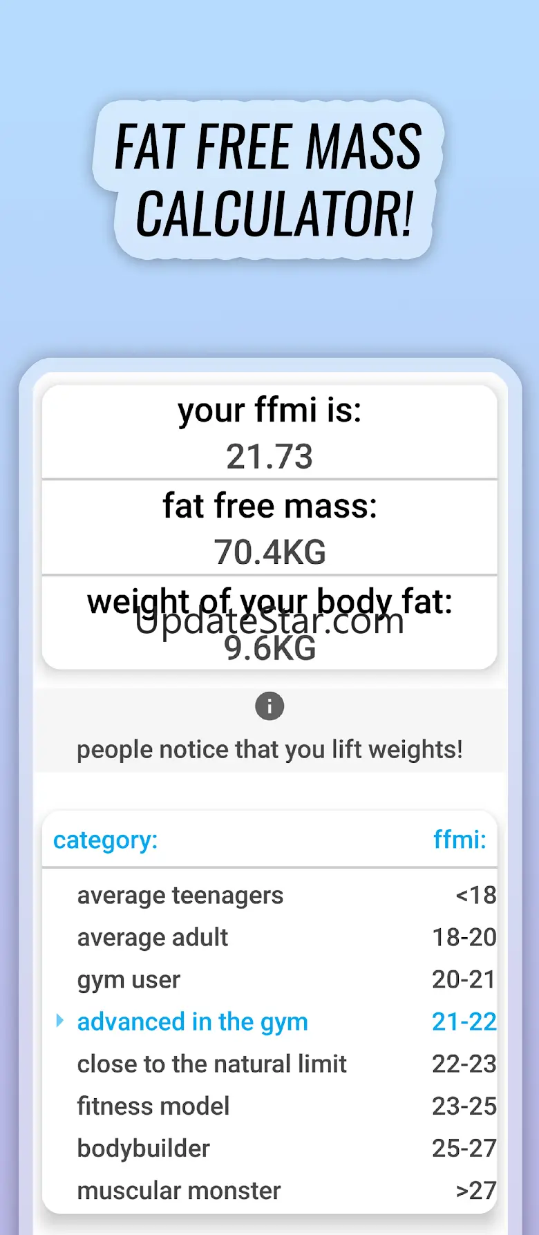 Bodyfat % Muscle and Calories 4.3