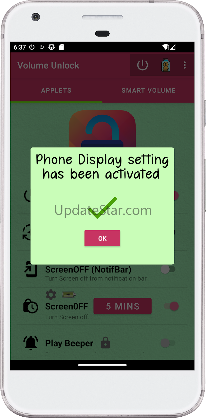 Volume Unlock, 'power button!" R.v52:free_beta