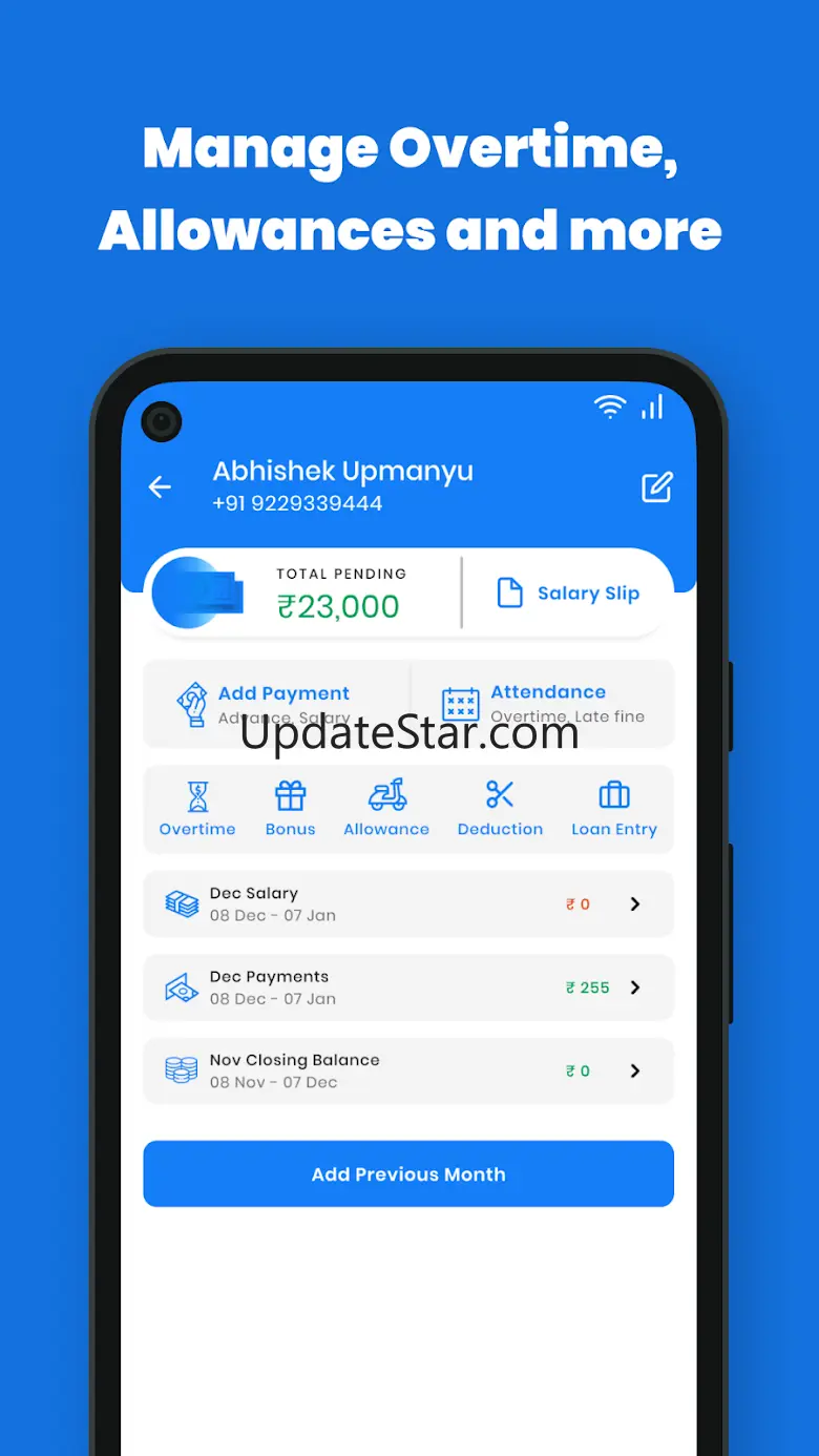SalaryBook: Staff attendance,  4.3