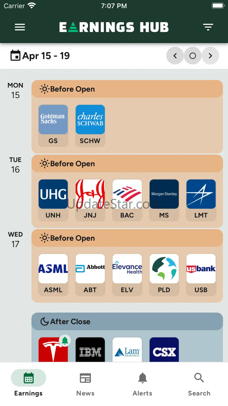 Earnings Hub and Calendar 1.0.53