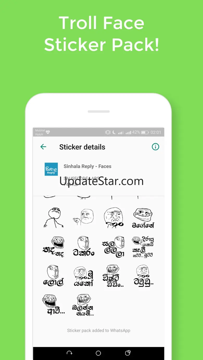 Sinhala Reply Sticker Pack 3.2