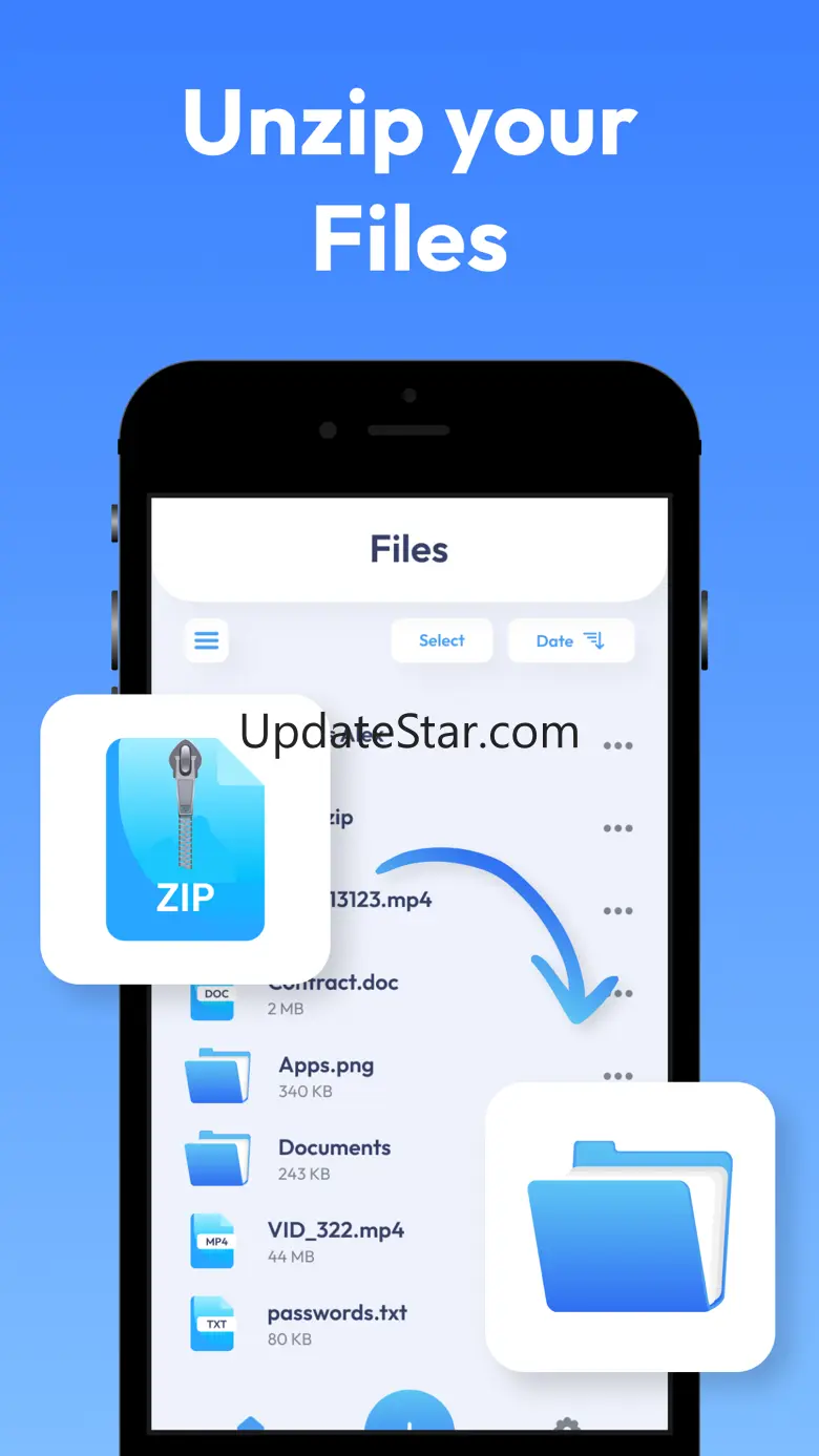 Unzip: Zip File Opener, Unrar 1.1