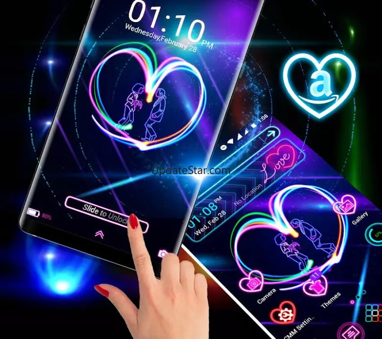 Neon Heart Launcher Theme 5.0