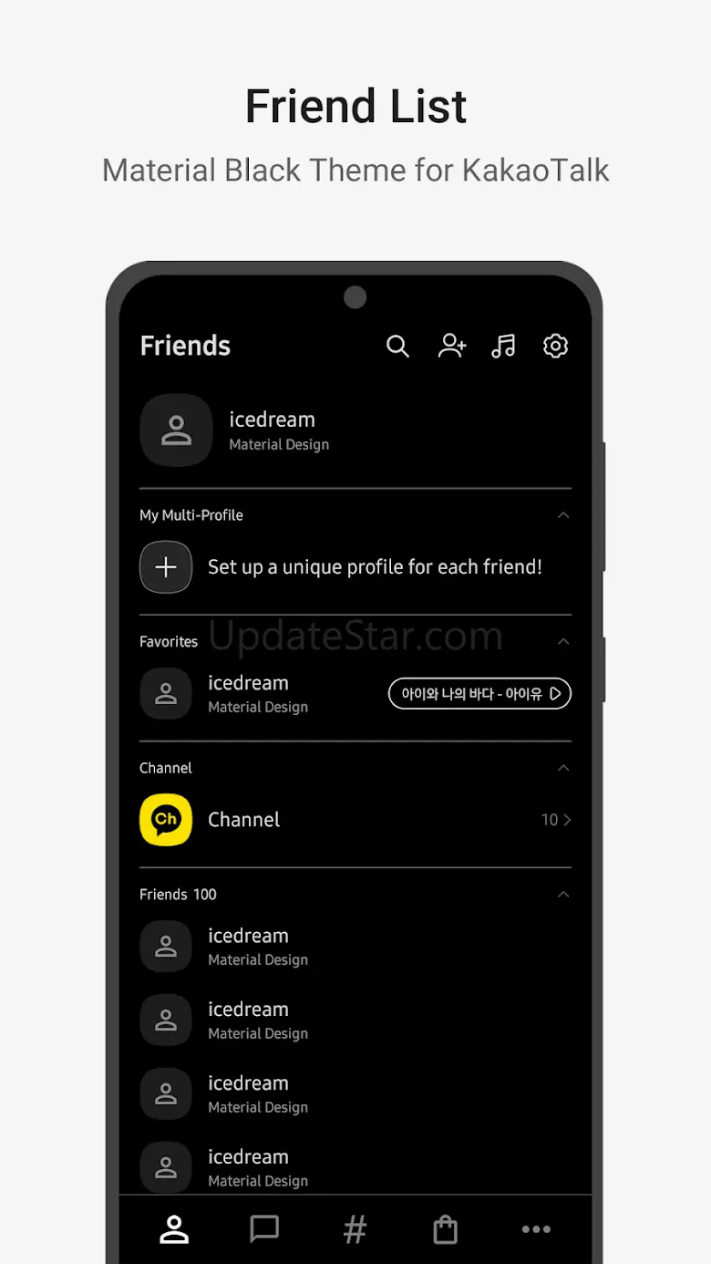 MaterialBlack－KakaoTalk Theme 8.0.1
