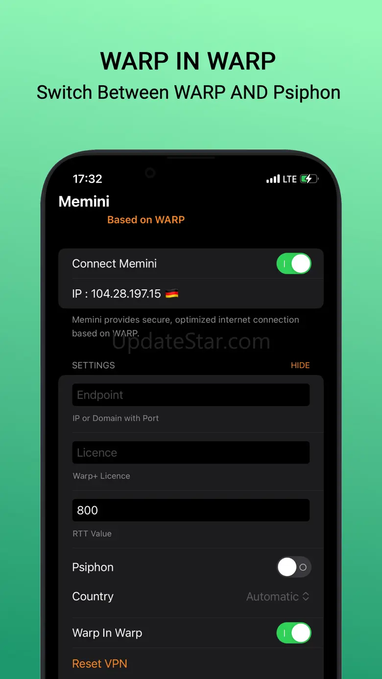 Memini VPN: Warp 1.4