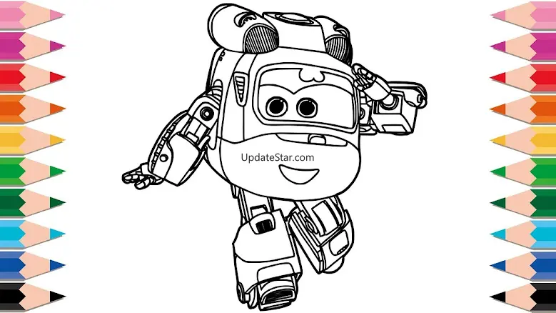 Super - Wings Coloring Cartoon