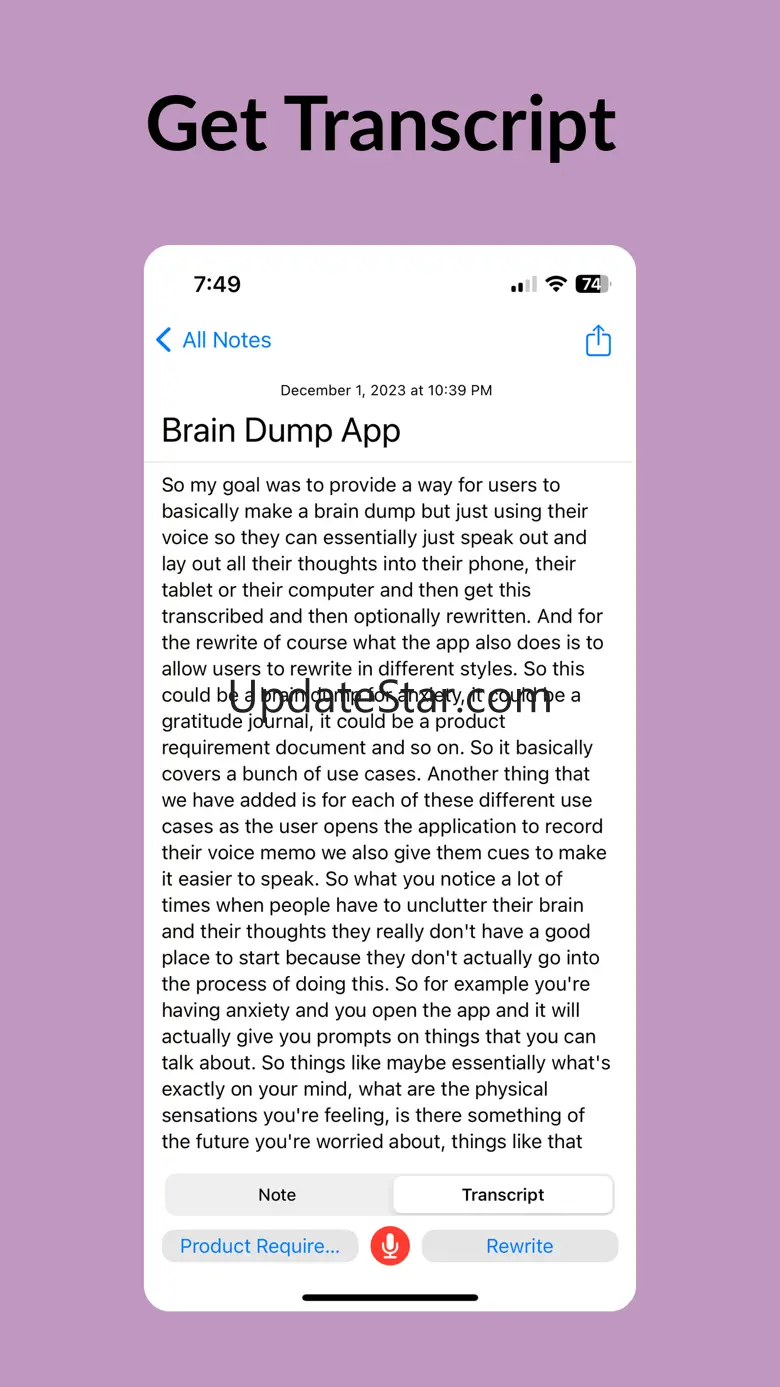 Record & Transcribe: BrainDump 1.093