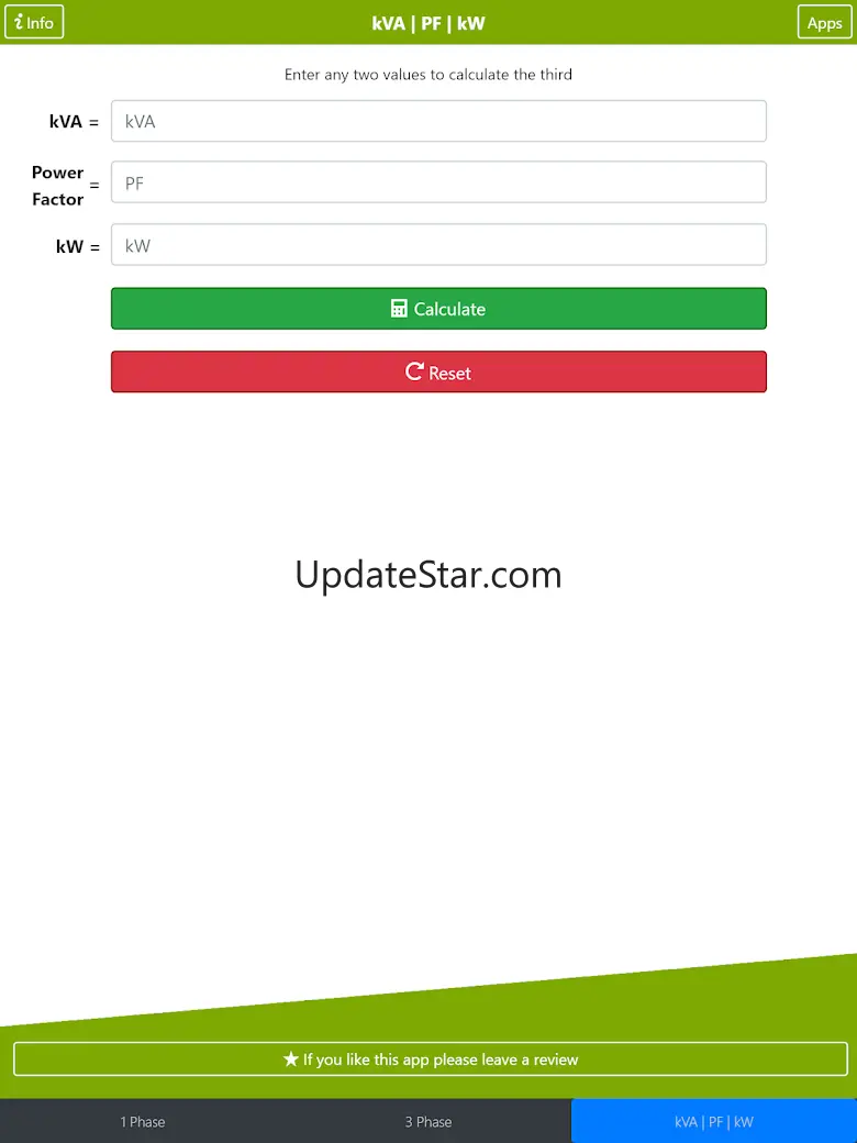 kVA Calculator 3.36.1