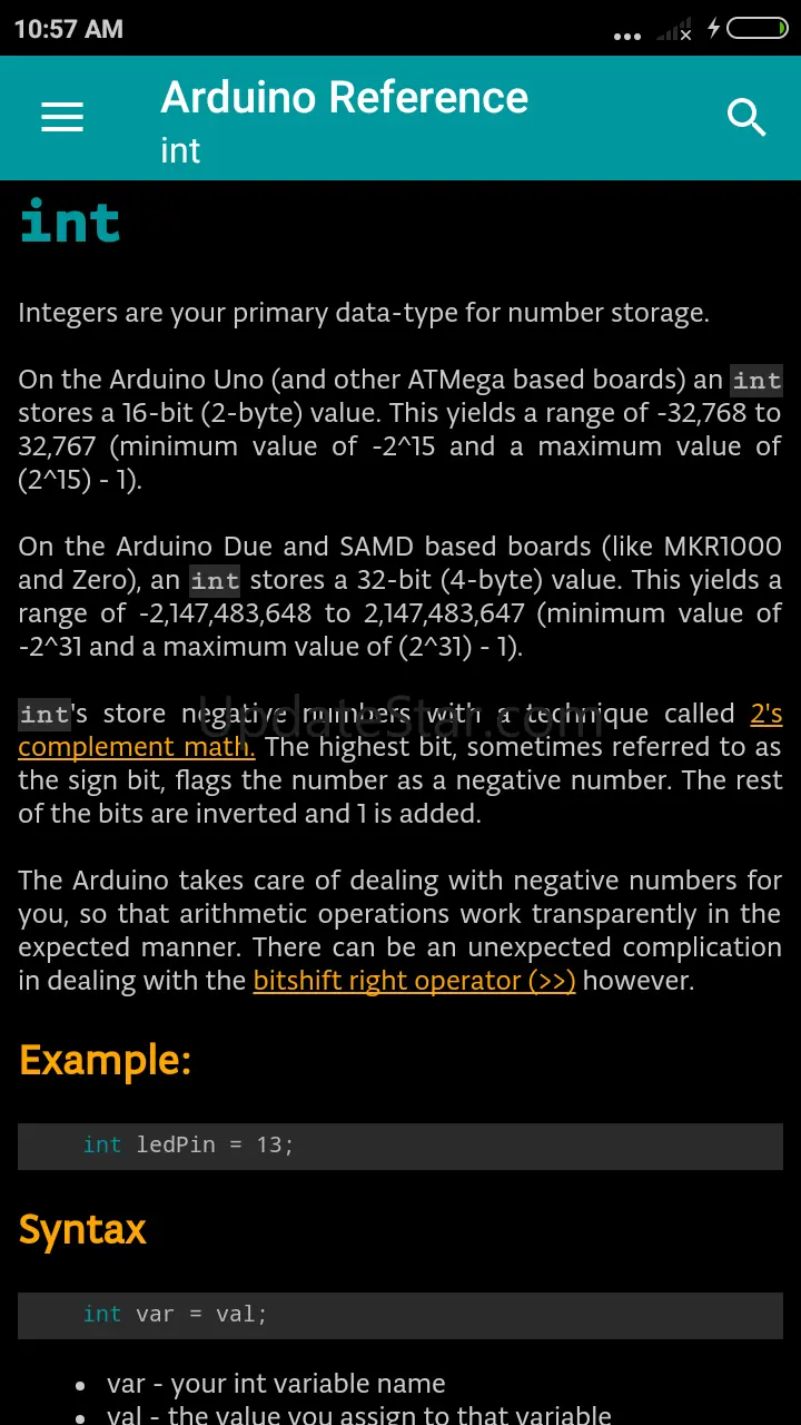 Arduino Language Reference 1.5
