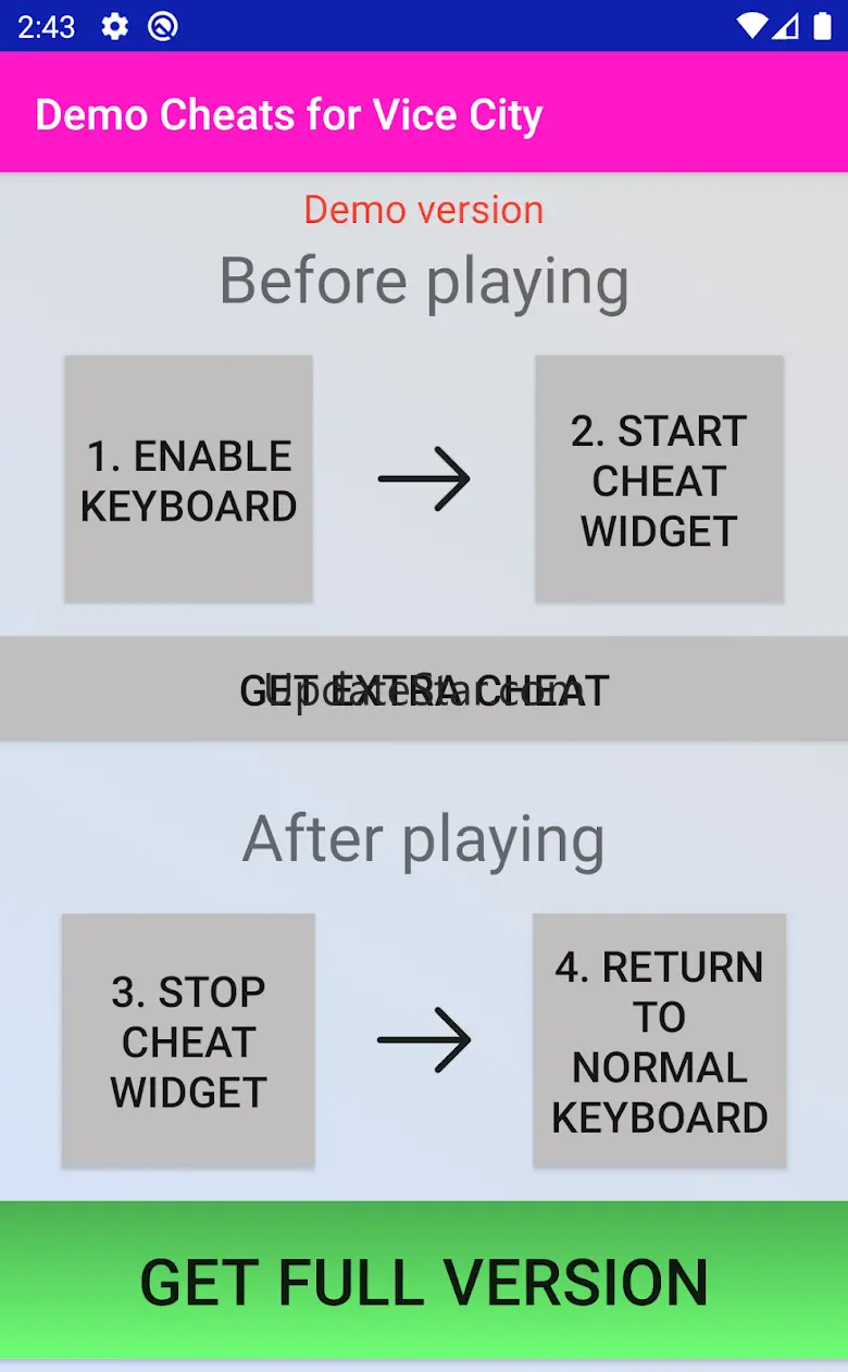 Cheats Keyboard Demo for Vice  2.2