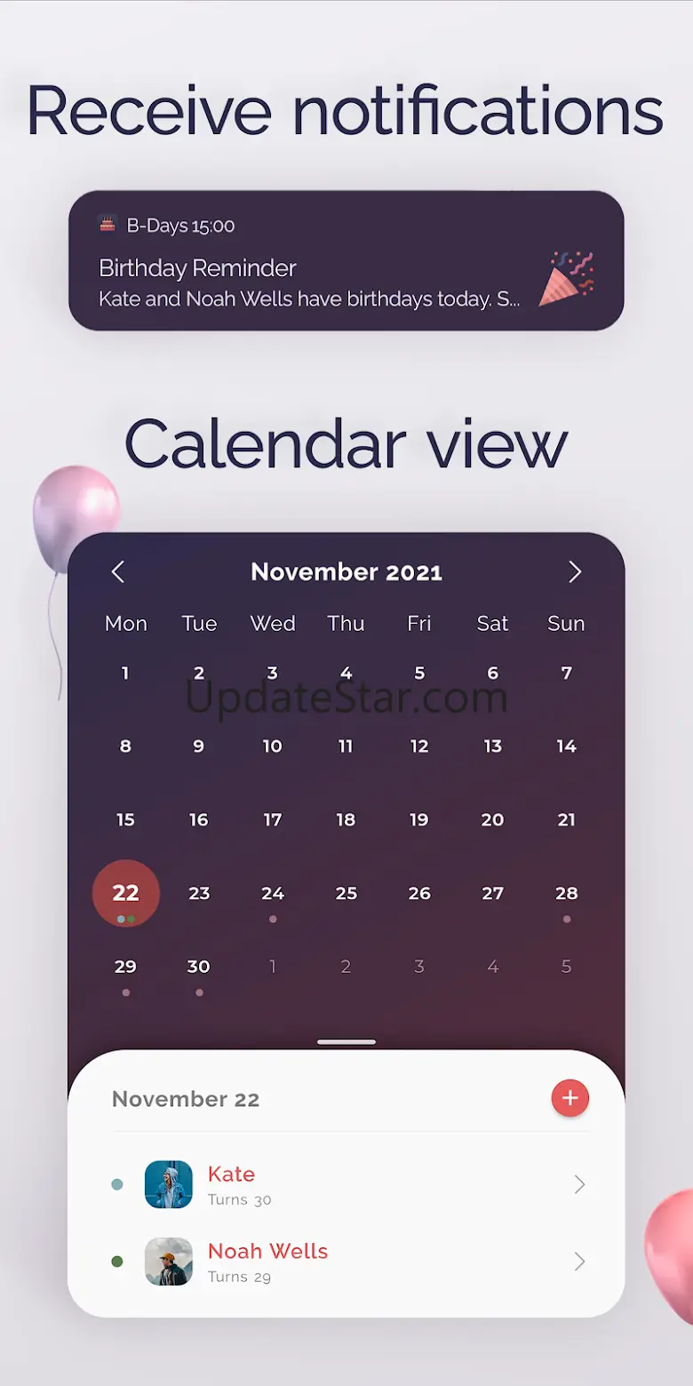 Birthday Reminder & Calendar