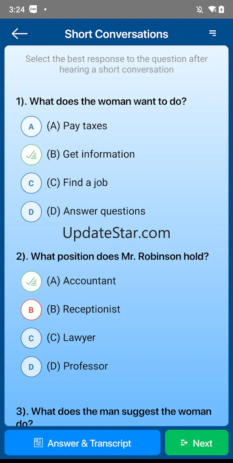 Listening for the TOEIC ® Test 2.1.6