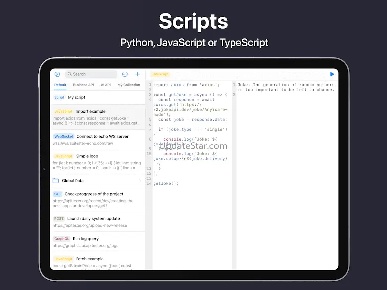 API Tester: Scripts & Terminal 7.5
