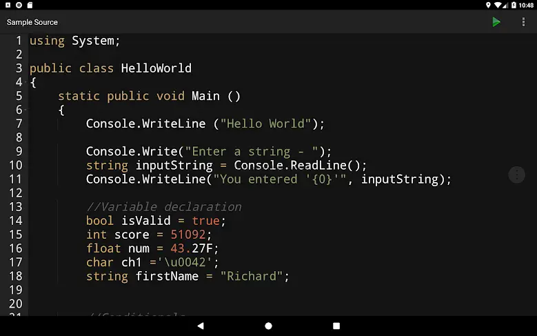 C# Programming Compiler 2.2.1