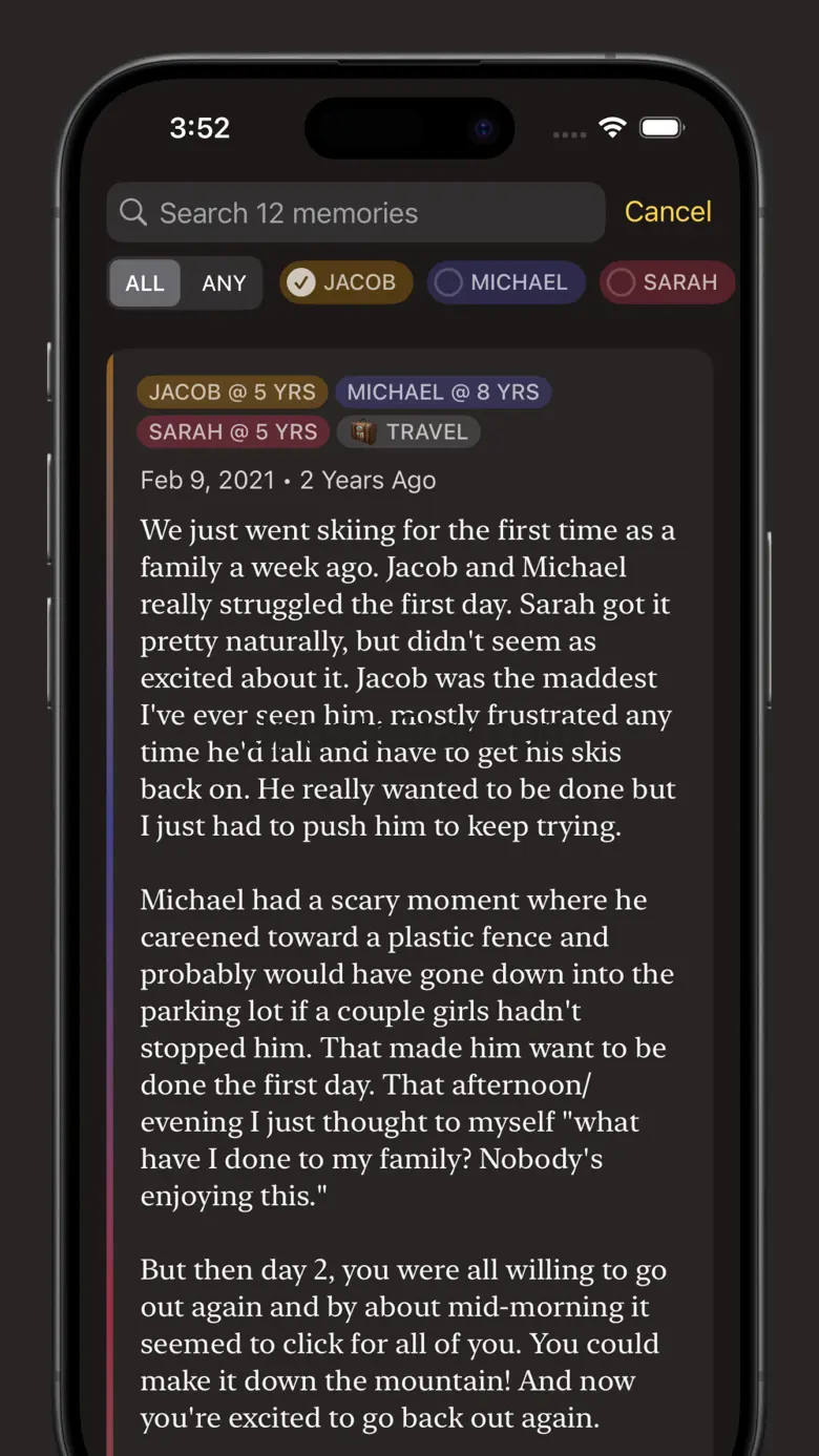 Yesterdays: Memory Journal 0.15