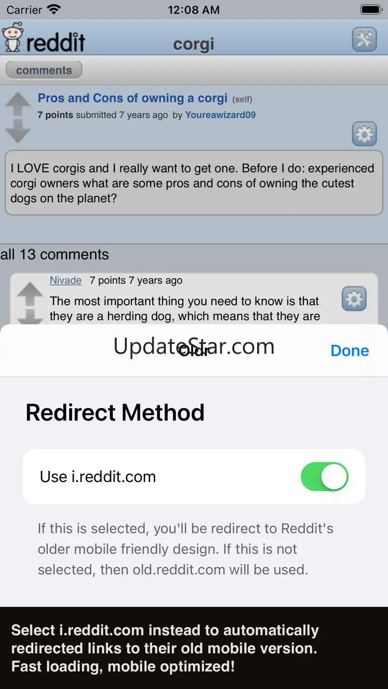 Oldr Redirect for Reddit 1.1