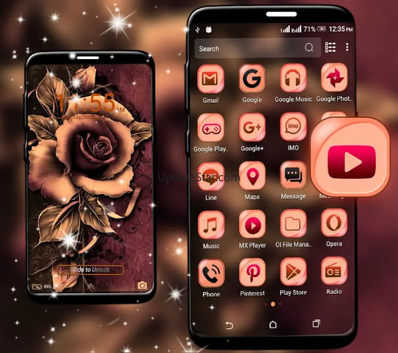 Artistic Rose Launcher Theme 5.0
