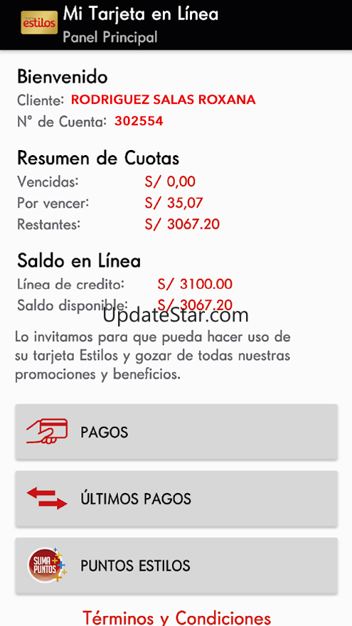 Pagos - Tarjeta Estilos 3.16