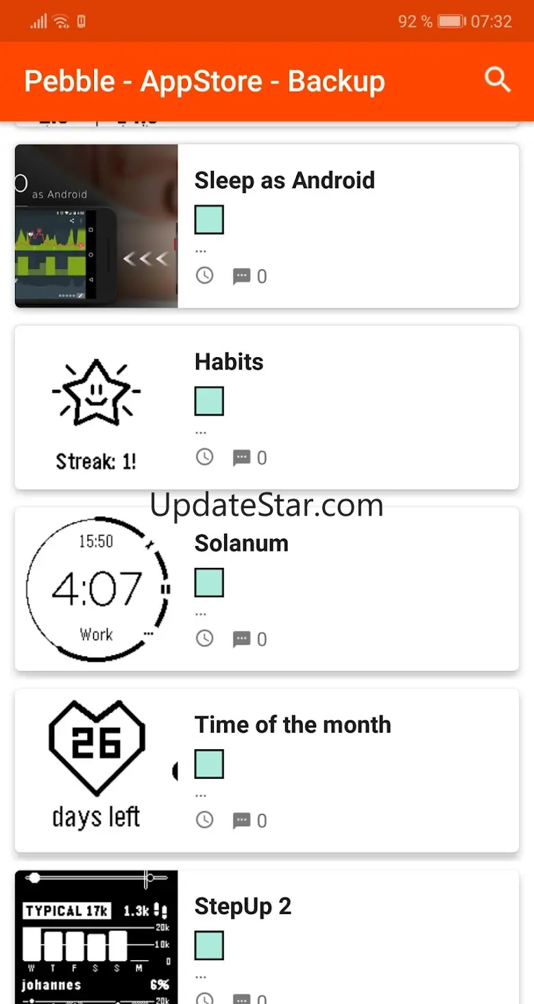 Pebble - App Store - Backup 1.1