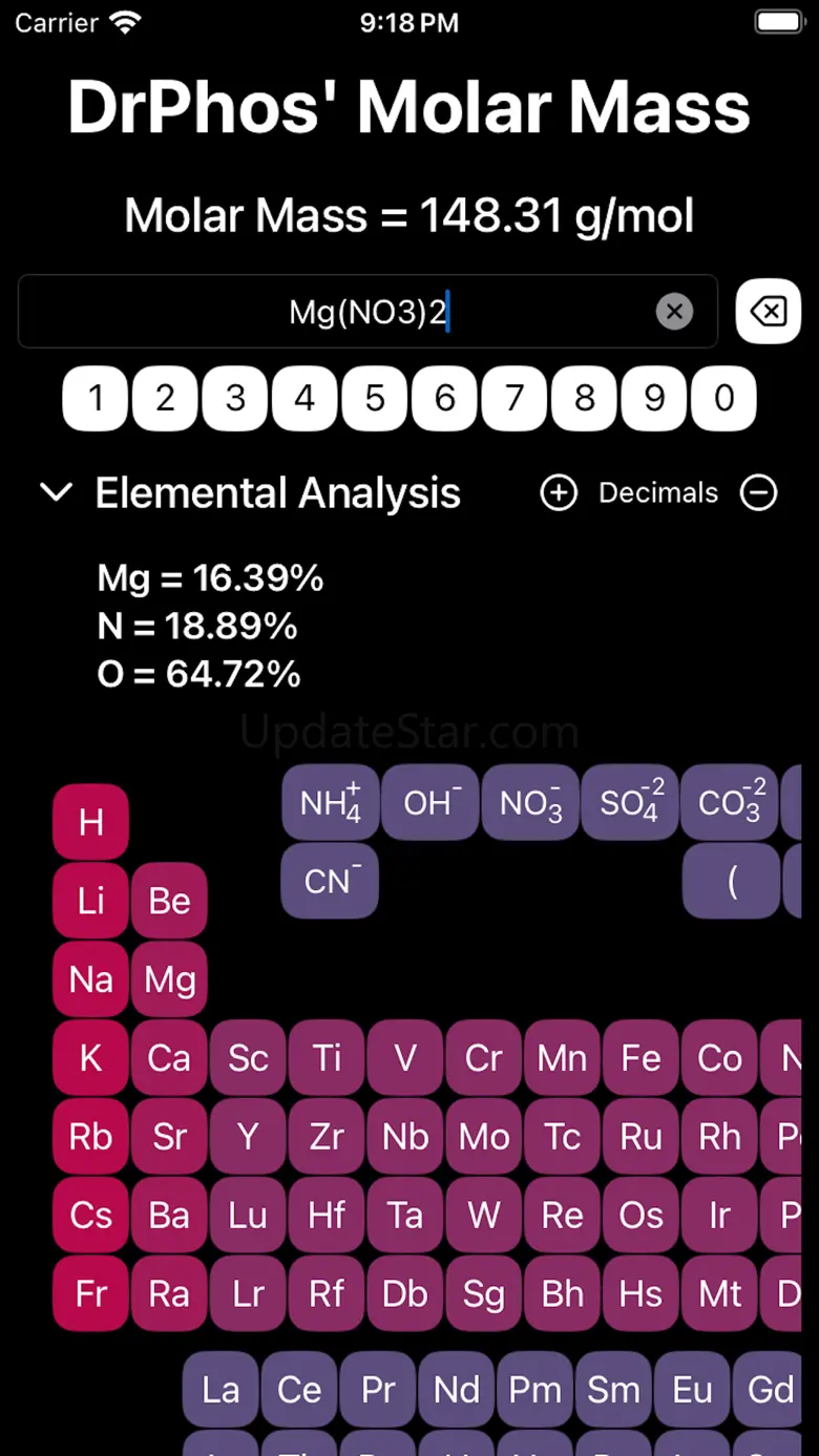 DrPhos' Molar Mass 2.2.2