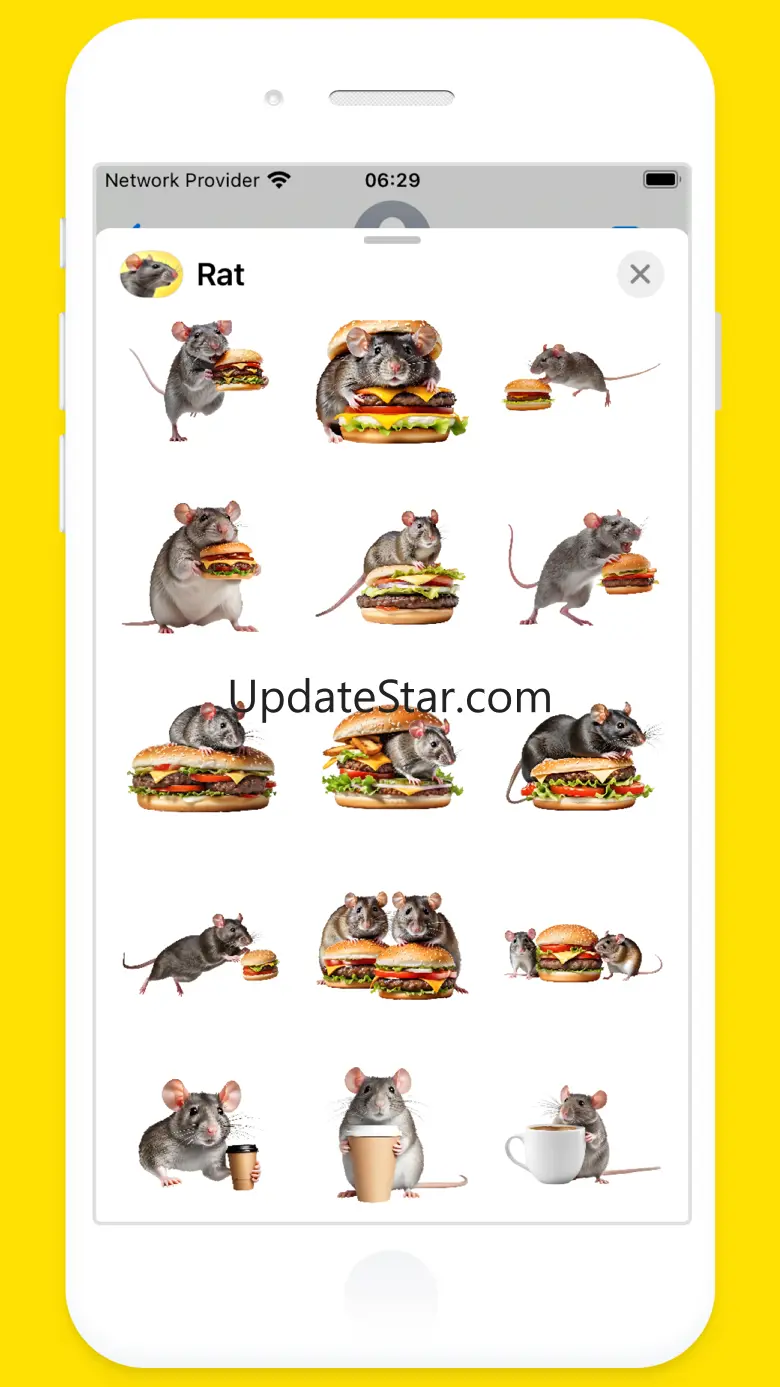 Rat Stickers: Pizza, Burger... 1.7