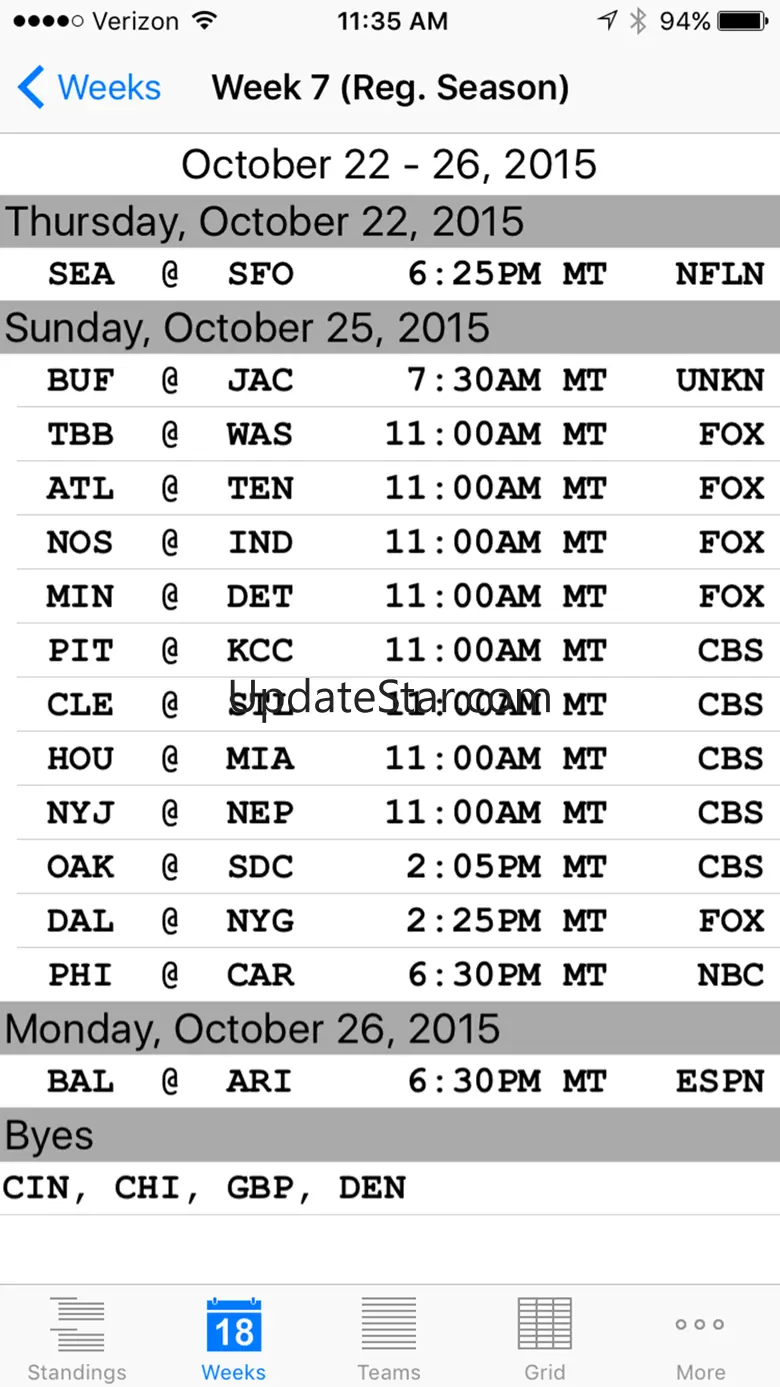 Pro Football Schedule 3.4.0