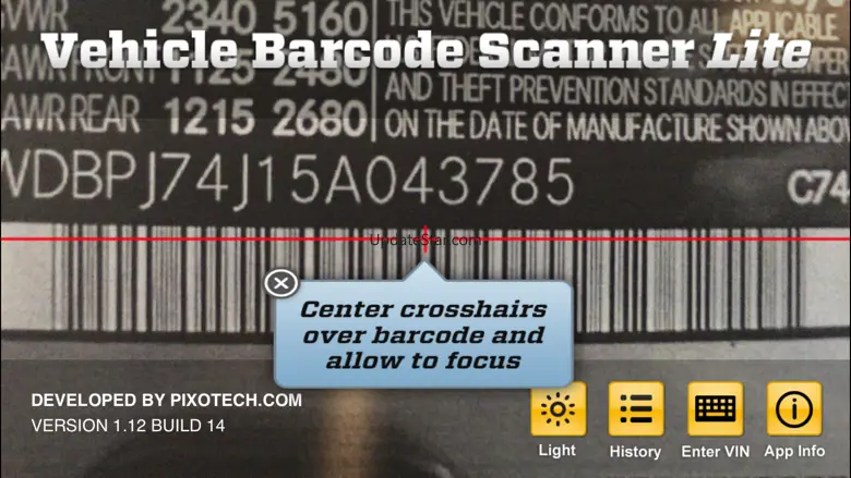 VIN Barcode Scanner LITE 1.13