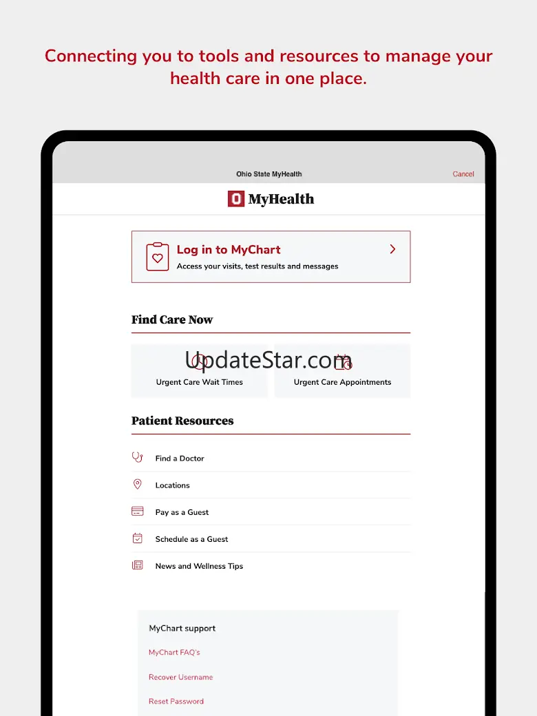 Ohio State MyHealth 10.8.5