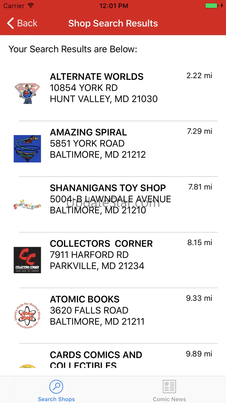 Comic Shop Locator 2.0