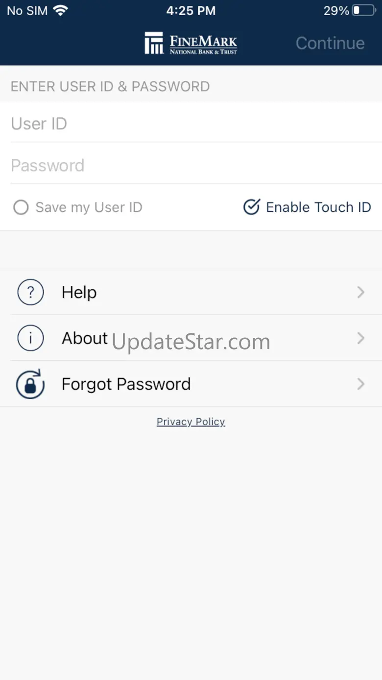 FineMark Personal Mobile App 502