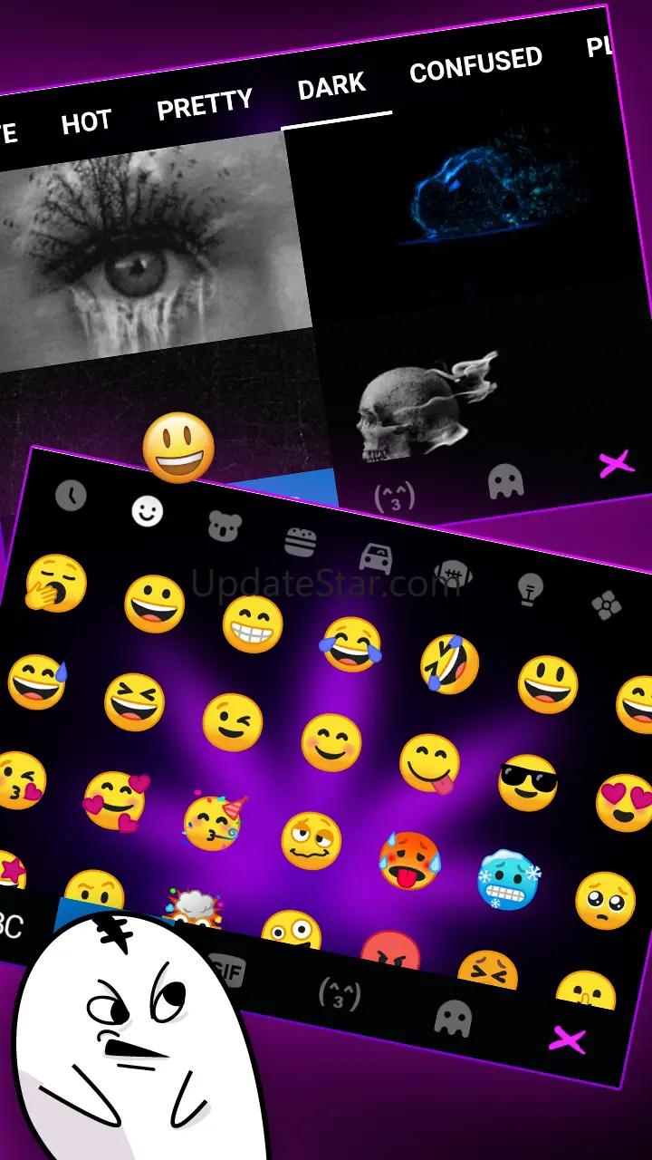 Purple Neon Weed Keyboard Back 1.0