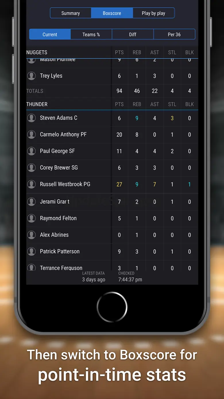 Spoiler-free Basketball Scores 4.1.0