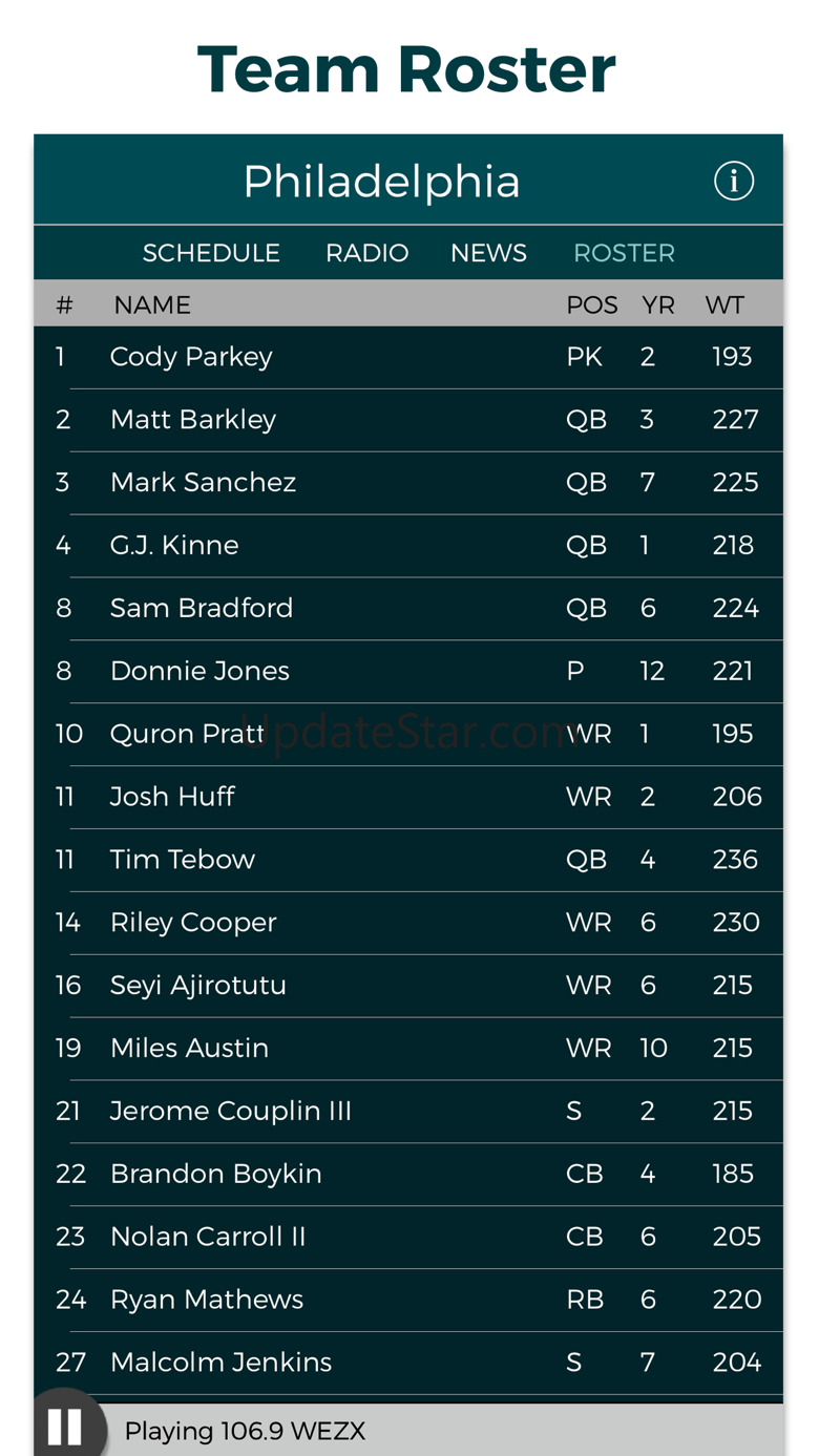 Philadelphia Football Radio & Live Scores 1.1