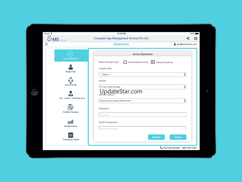 myCAMS MutualFund App for iPad 4.3.3