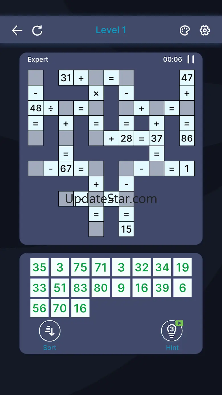 Math Cross - Number Crossword