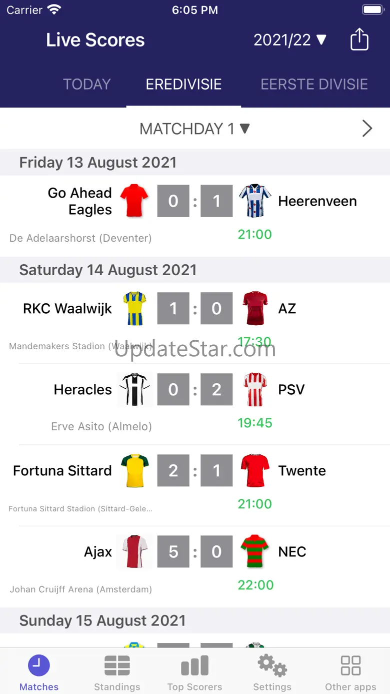 Live Scores for Eredivisie App 2.2.6