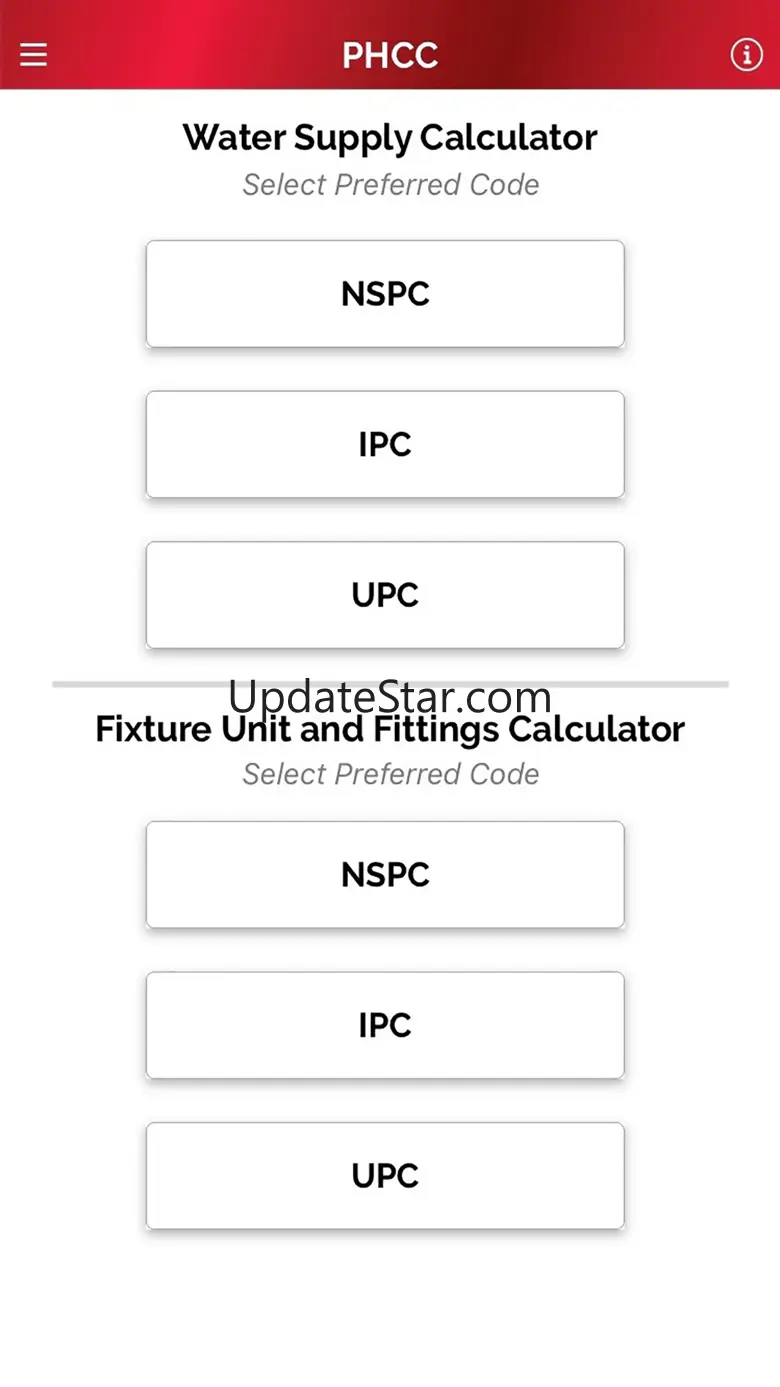 PHCC Water Supply Calculator 4.4