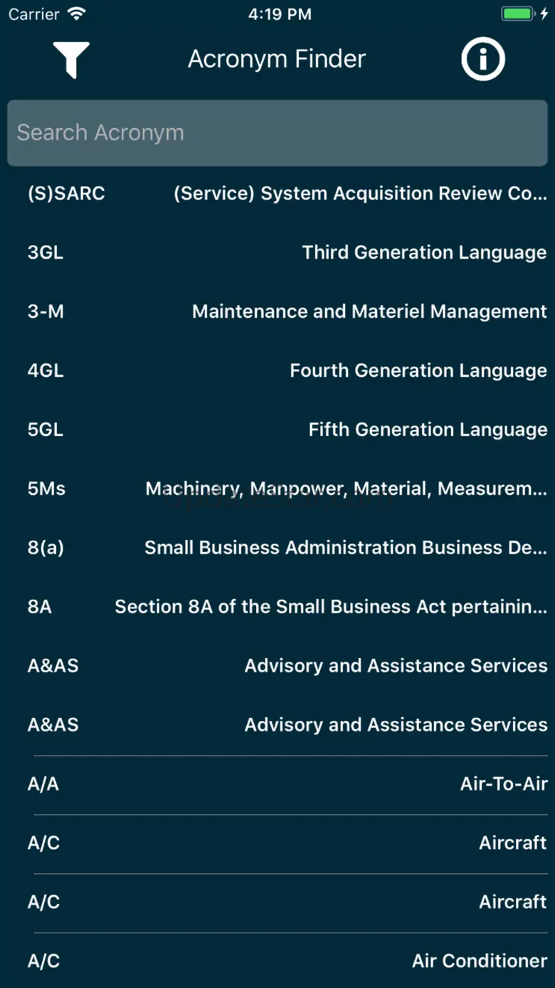 NAVAIR Acronym Finder 2.0.1(14)