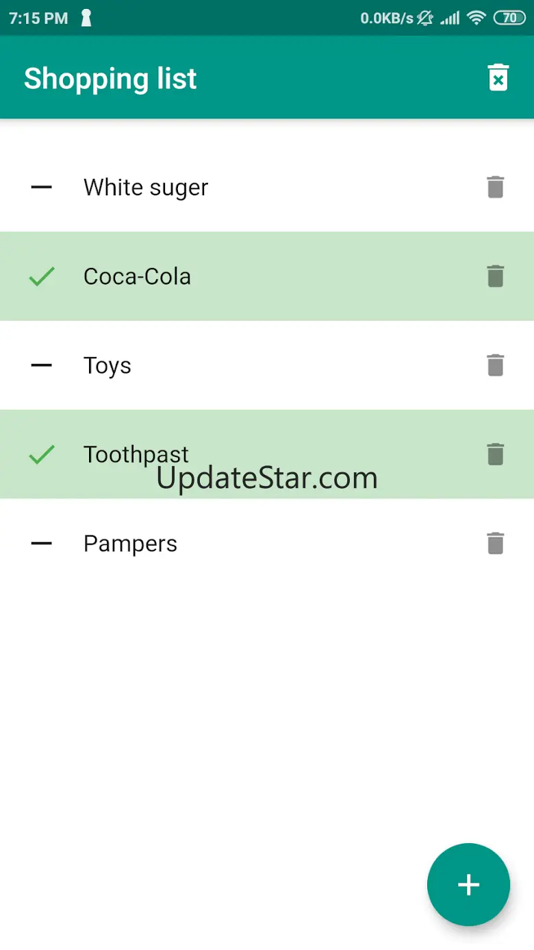 Groceries shopping list 1.1