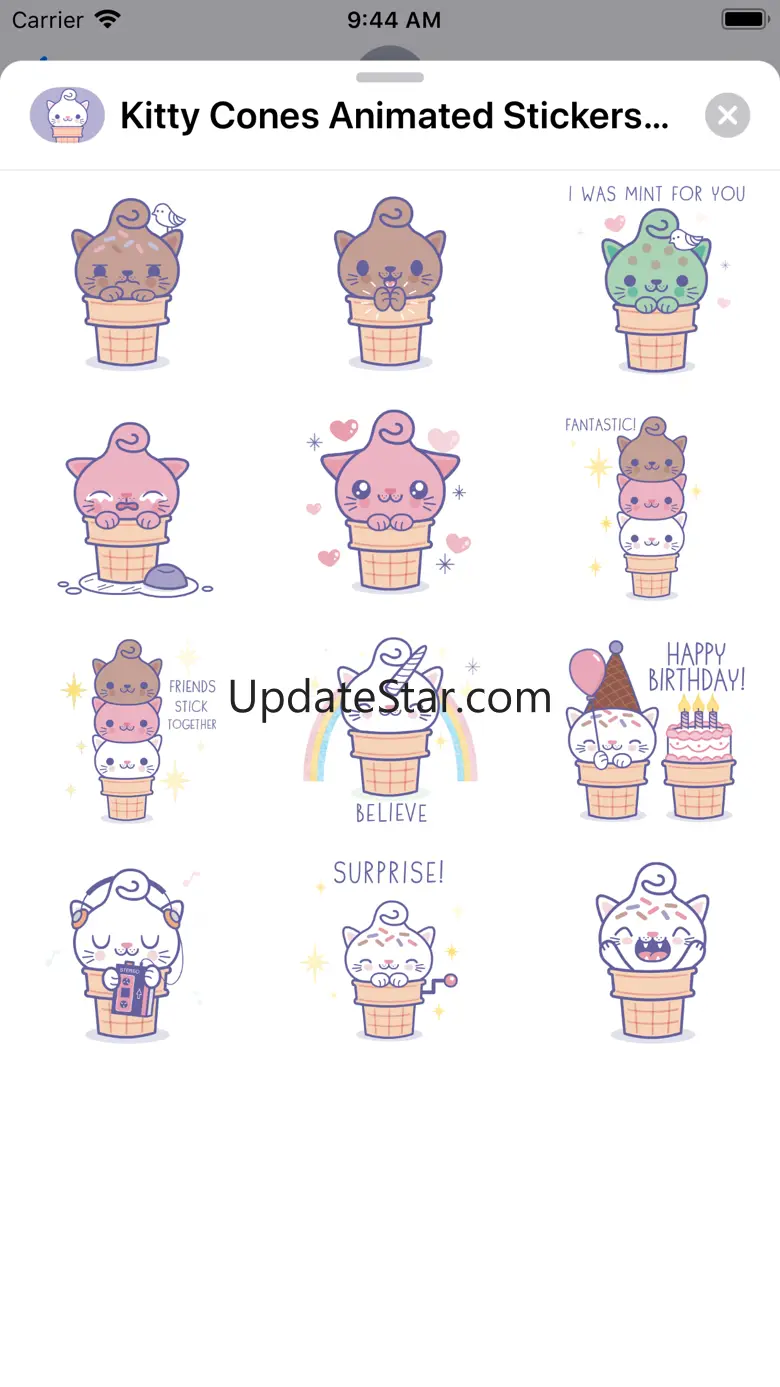 Kitty Cones Animated Stickers 1.2