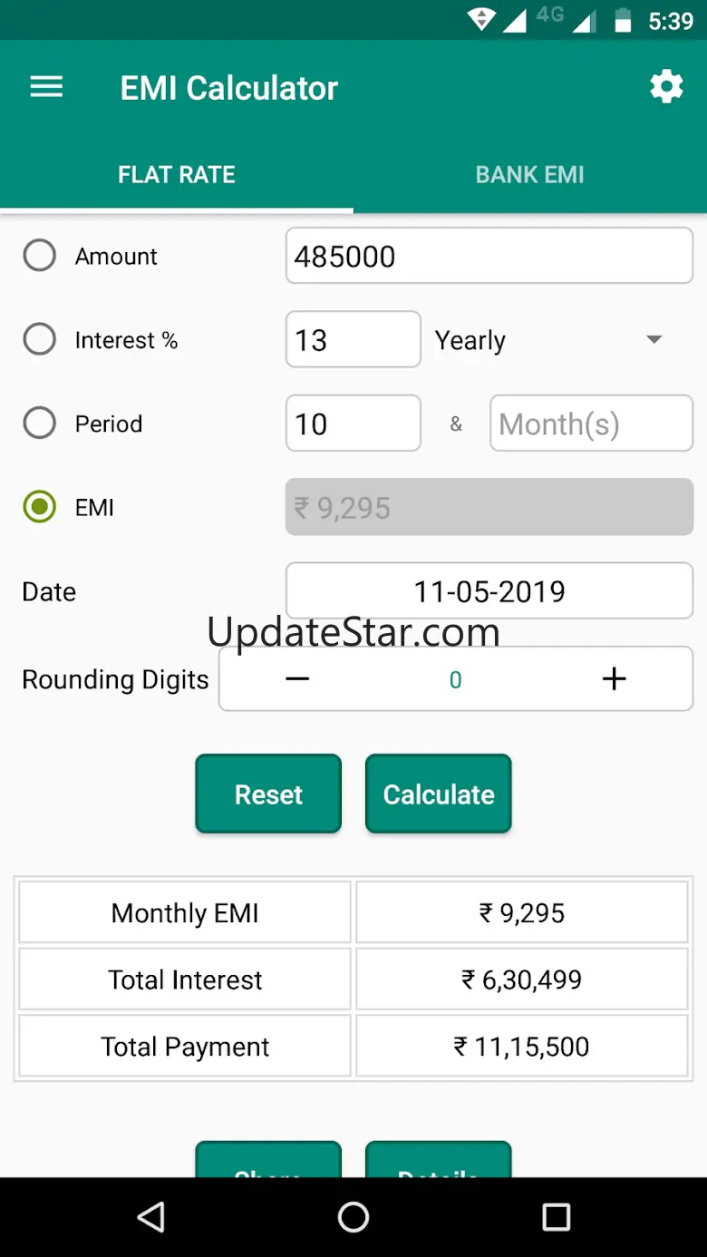 EMI Calculator - Bank EMI, Fla 1.1