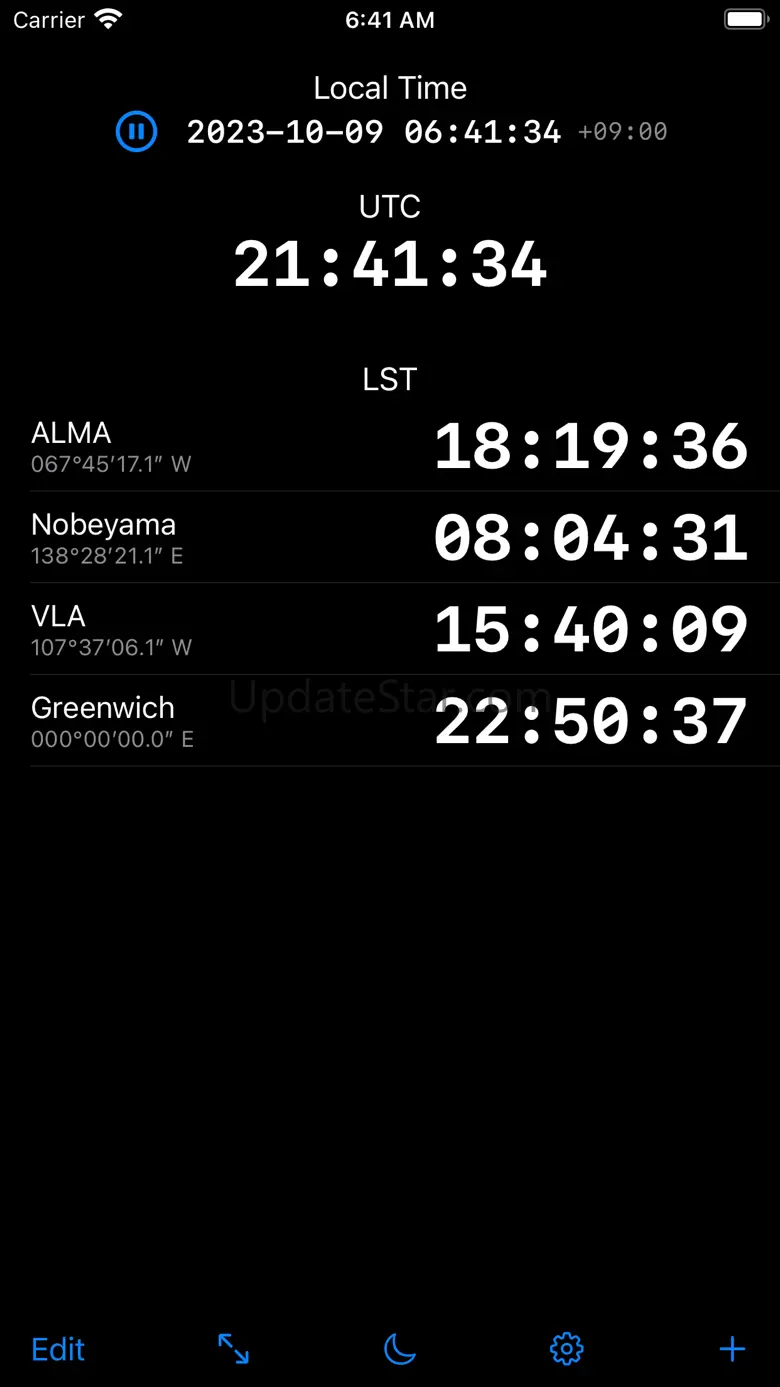 LSTclock: sidereal time clock 7.0