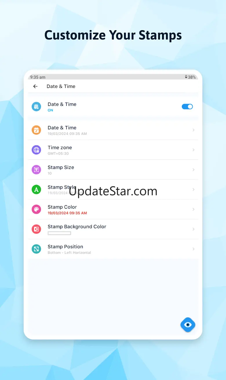 Timestamp camera: Add DateTime 1.10.3