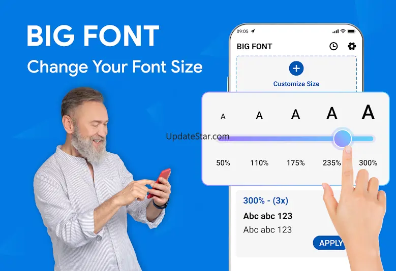Enlarge font: Change font size 1.0.0