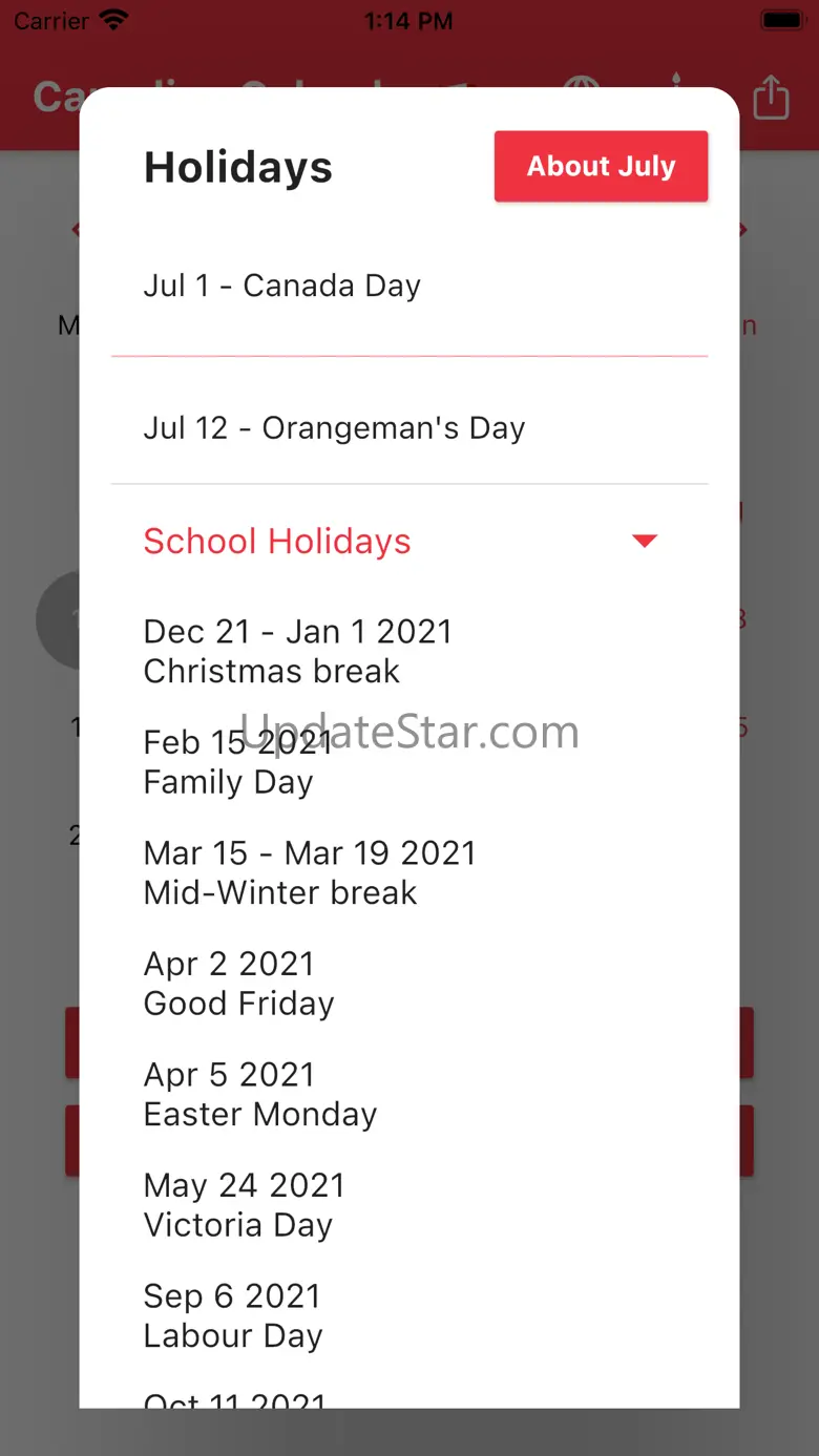 Canadian Calendar 2024 6.6.72